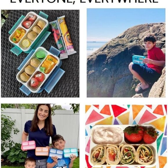 Snack Containers - SMALL Bento Lunch Boxes for Kids Girls Boys 4 Pack - Picture 4 of 5